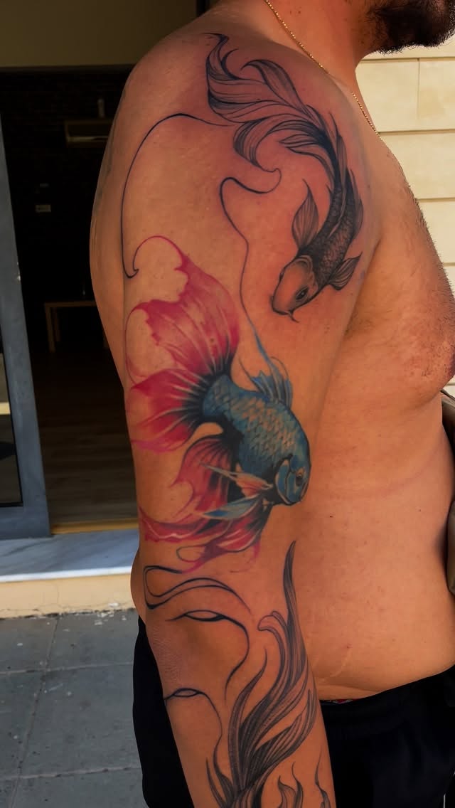 Betta fish colour tattoo