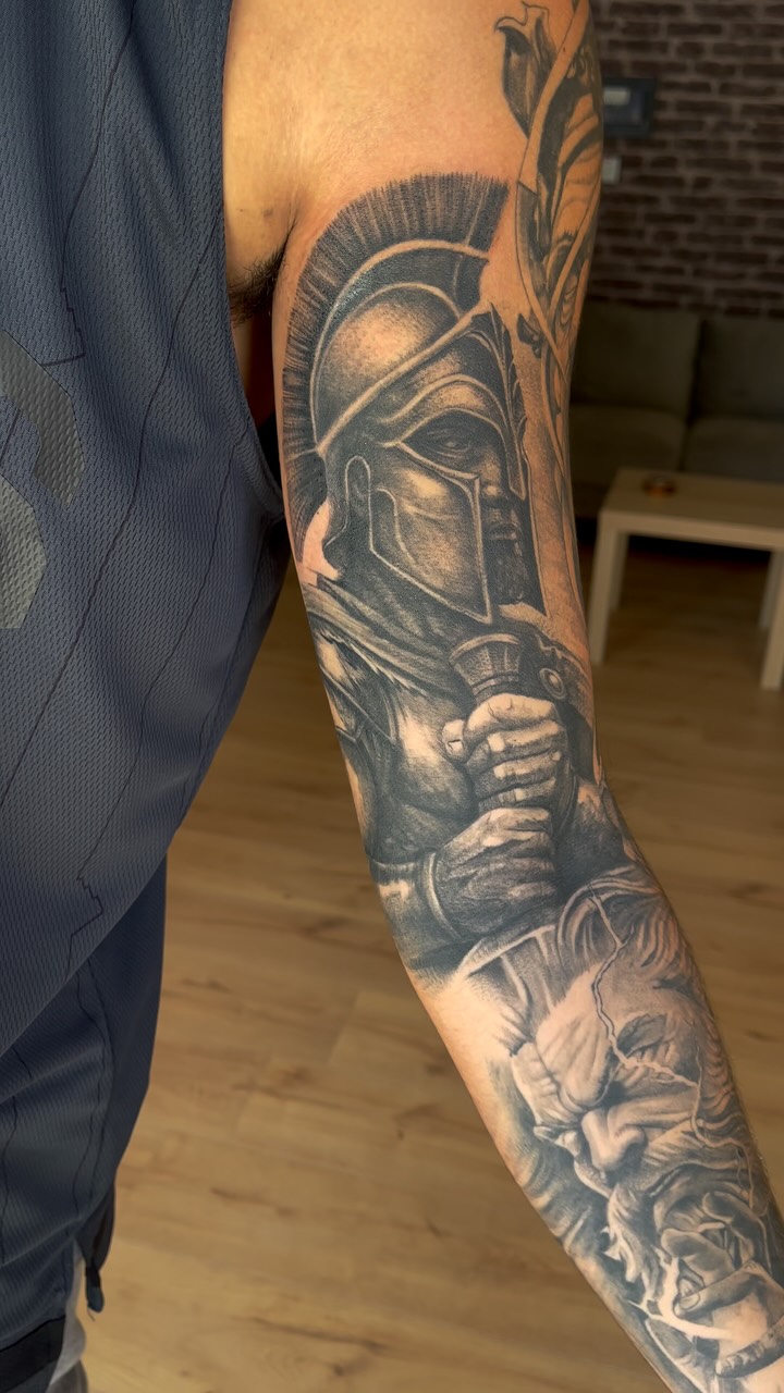 Ancient Greek sleeve tattoo