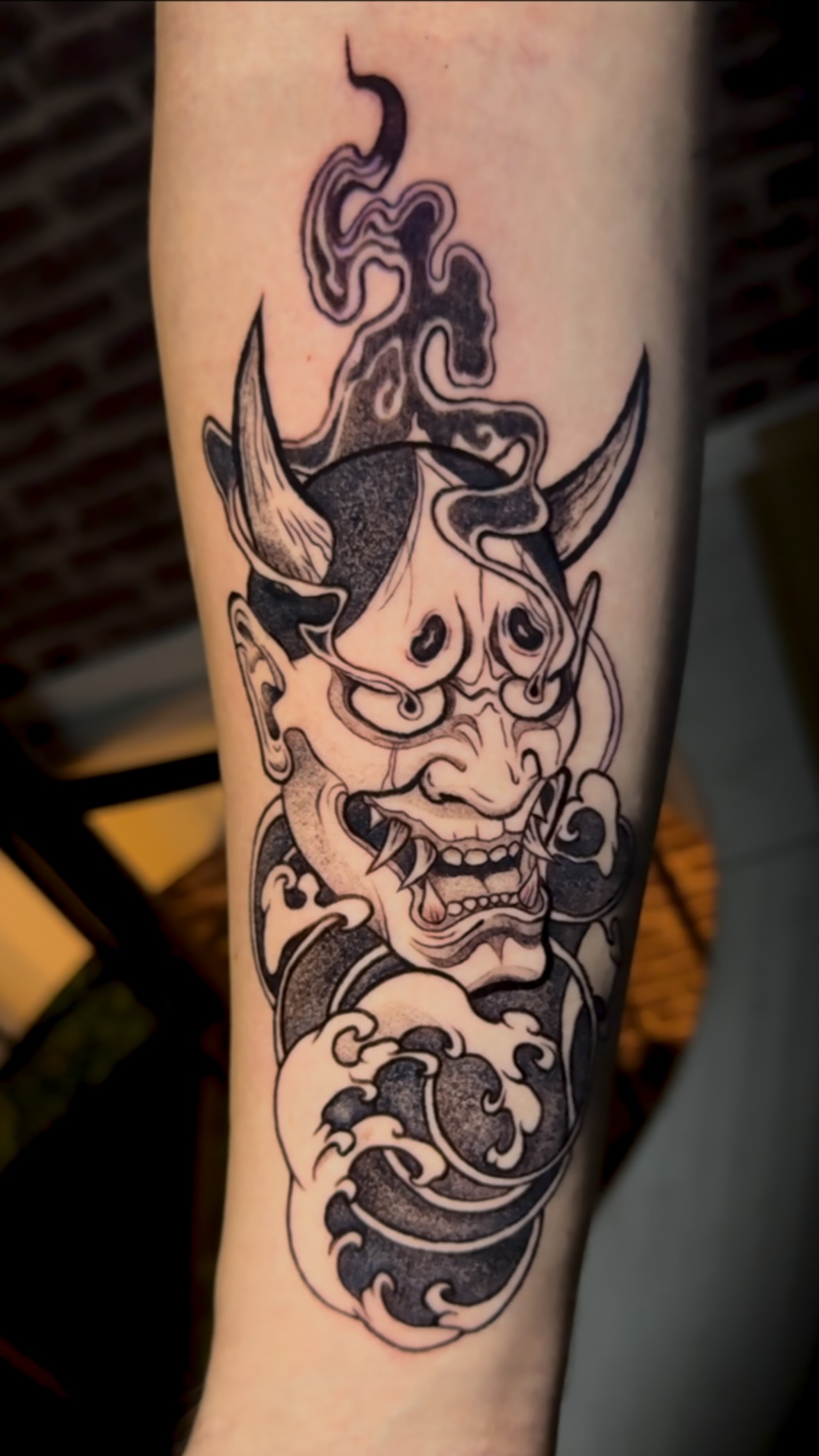 Oni mask Japanese tattoo